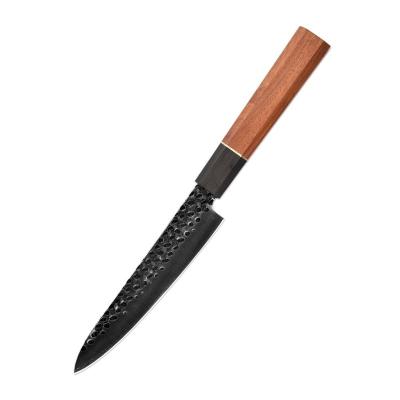 China Viable High Quality Plated Steel 9CR18MOV Kitchen Knives 6 Inch Japanese Sushi Chef Knife With Octagon Wood Handle for sale