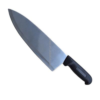 China Sustainable Factory Customize 10 Inch Stainless Steel Non-Slip Butcher Kitchen Chef Knife With PP Handle for sale