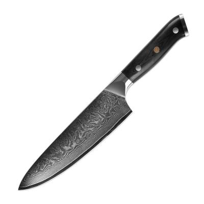 China Custom Viable Luxury Raindrop Pattern Group of Ten Chef Knife 8 Inch Damascus Steel Kitchen Cutting Knives for sale