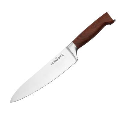 China Sustainable Hot Vendor Profession 8 Inch Stainless Steel Kitchen Chef Knife With Teak Handle for sale