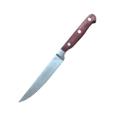 China Viable Low Price China Wholesale 6 Piece Forged Steak Knife With Rose Wood Handle for sale