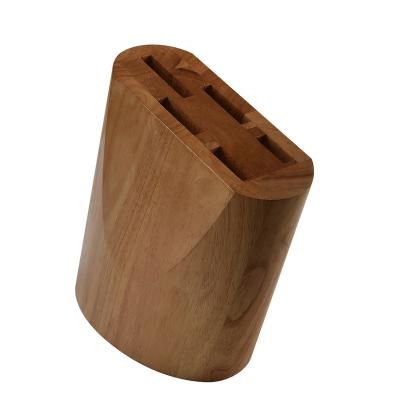 China Viable Wholesale Rubber Wooden Knife Block Kitchen Knife Blade Storage Holder for sale