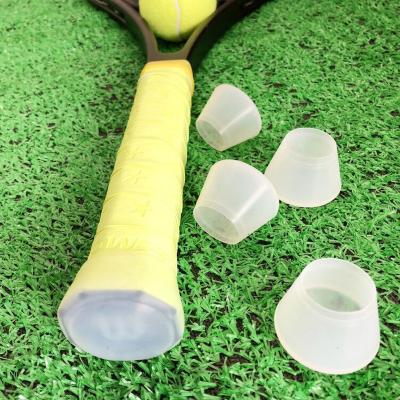 China White Color Silicone Protective Tennis Racket End Cap Cover Power Cup for sale