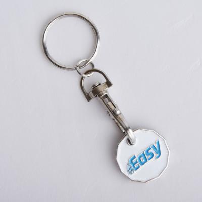 China Advertising Factory Price White Lego Enamel Trolley Custom Metal Key Chain Cheap Promotional Shopping KY001 for sale