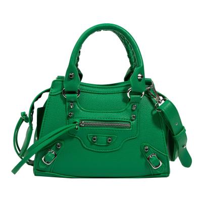 China Latest New Fashion Designer PU Leather Bag Ladies Cross Shoulder Rivet Small Jelly Hand Bags Handbags Women Casual Handbag for sale