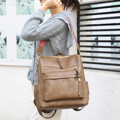 China Universal Anti-theft Women's Fashion Backpack Design Handbags And Shoulder Bag Small Travel PU Leather Bag Sports Backpack for sale