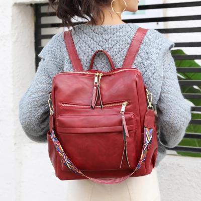 China New Anti-theft Girls Travel Women Shoulder School Backpack Large Capacity PU Fashion Backpack Luxury Bag For Ladies for sale