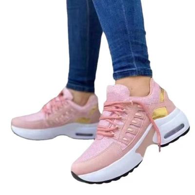 China New Fashion Lightweight Casual Sports Shoes Women Fitness Walking Vulcanized Mesh Wedge Platform Sneakers Shoes Breathable Women for sale