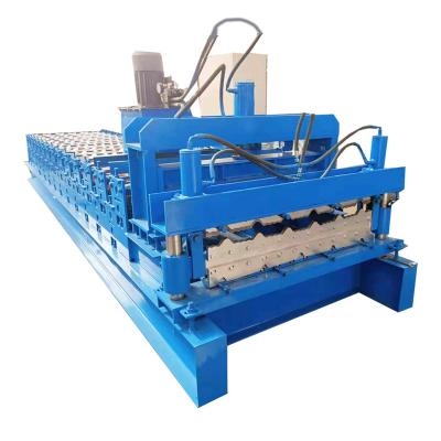 China Hotels Glazed Roof Tile Sheet Making Roll Forming Machine Aluminum Zinc Panel Roll Roofing Machine for sale