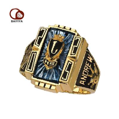 China Cheap Stainless Steel FASHIONABLE Custom Jewelry Crystal Design Men Jewelry High School Class Rings for sale