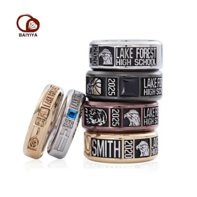 China FASHIONABLE Custom Gemstone High School Class Ring Designs For Men for sale