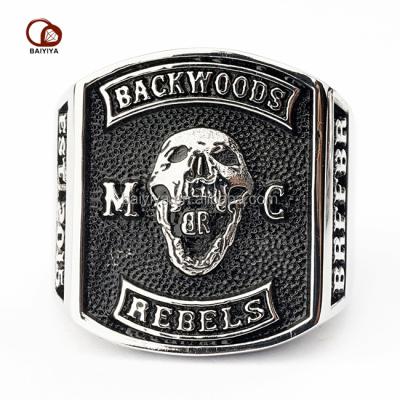 China Fashionable Custom Biker Jewelry Wholesale 925 Sterling Silver Seal Ring For Men for sale