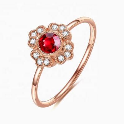 China CLASSIC Flower Rings Fashion Women Gifts 18k Real Gold Rings for sale