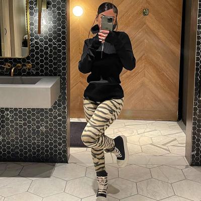 China Anti-wrinkle Fashion Women Tiger Pattern Anime Pants Soft Pencil Pants Slim Fit Pants for sale