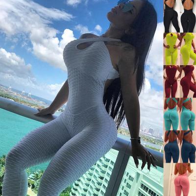 China Dropshipping High Quality Breathable Fitness Gym Sports Sexy Yoga Women Spandex Backless Jumpsuit for sale