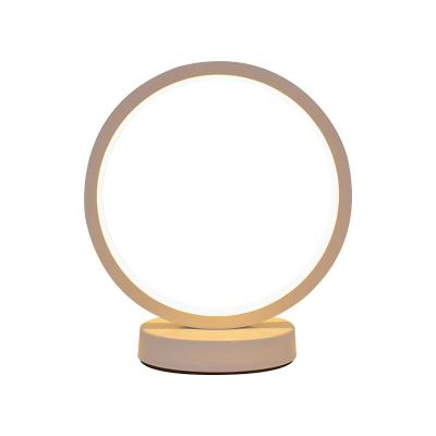 China Modern high-grade family interior decoration, Nordic beautiful bedside ring table lamp for sale