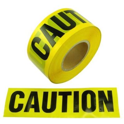 China Plastic Barrier Tape Custom Printed Logo Yellow Caution Tape PE Waterdicht Niet-Adhesif Tape voor waarschuwing Te koop