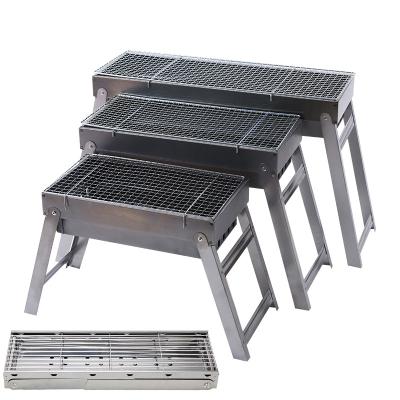 China Adjustable Height Portable Charcoal Grill Stainless Steel BBQ Grill Flat Surface Foldable Grill For Patio Indoor Backyard Outdoor Portable Charcoal Gr for sale