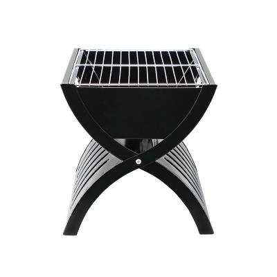 China Foldable Small Camping X Shape BBQ Grill Bar Size Notebook Charcoal BBQ Grill Bar Adjustable Portable Outdoor BBQ Grill for sale