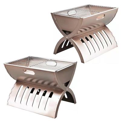 China Height Adjustable Outdoor X Shape Foldable Mini BBQ Grill BBQ Grill Camping Cooker Lightweight Portable BBQ Party Cooking Tools for sale