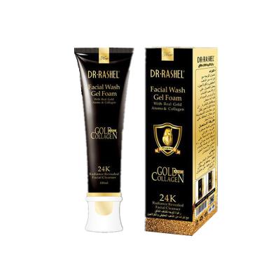 China Skin Revitalizer DR 24K GOLD FACE WASH Gold Collagen Facial Cleanser Whitening Anti-oil Moisturizing Detergent RASHEL for sale