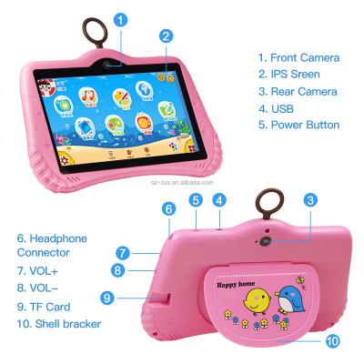 China Allwin A100 1G+16G Tough Android 11.0 Kids Tablet PC Best Gift For Kids Wifi Educational Quadcore Tablet Drawing PC for sale