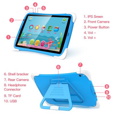 China 10.1 Inch 2GB+32GB Wholesale Shockproof Tablet 4G Android 11.0 Multi Tablet IPS Screen Touch G Sensor Kids Tablets For Education for sale