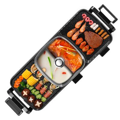 China Hotel hot sale indoor portable electric barbecue grill with hot pot for sale