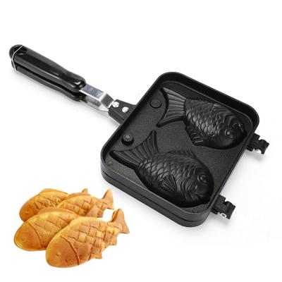 China Hotels Double Sided Japanese Taiyaki Mold Fish Shaped Pancake Waffle Maker for sale