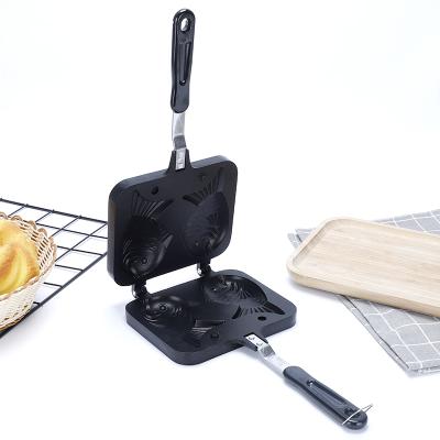 China Hotels Double Sided Japanese Taiyaki Mold Fish Shaped Pancake Waffle Maker for sale