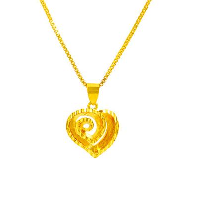 China Cute Gold Plated Love Japanese Korean Heart Pendant Necklace Set Female Heart Clavicle Chain Pendant Accessories for sale