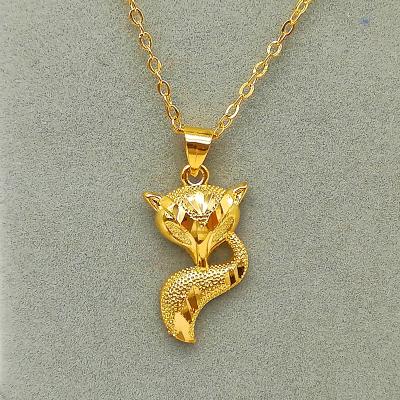 China Wholesale Ethnic Gold Plated Women's Pendant Women's Small Fox Fashion Pendant Necklace for sale