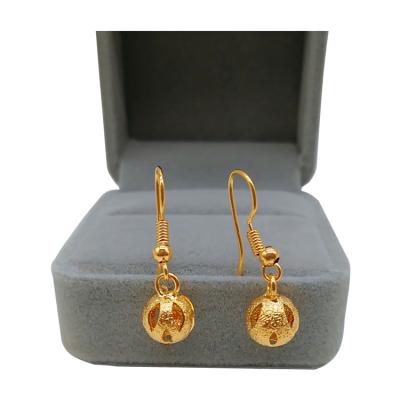 China Fashion copper alloy (gold plated surface) plated female 24k gold ear hook ball earrings jewelry tassel earrings wholesale for sale