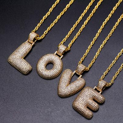 China Hiphop Vintage Style English Alphabet Letter Pendant Necklace Rose Gold Plated Necklace For Girls Gift for sale