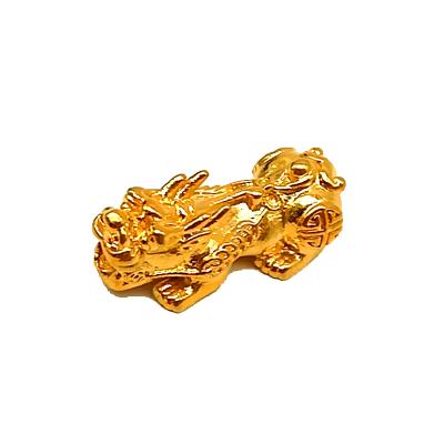 China 24K Gold Explosive Sand PiXiu Gold Fittings 3D Gold Plated Bright Brass Plated Shining Hand String Beads Separate Beads for sale