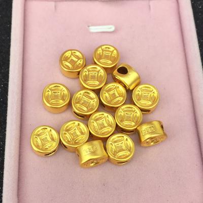 China 24K New 2019 Gold Plated Brass Gold Plated Transfer Beads Loose Beads Bracelet Pendant Accessories Vacuum Plating DIY Jewelry Accessories for sale