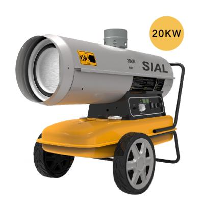 China Professional industrial hotels SIAL 20KW indirect diesel kerosene heater with wheels easy to move diesel heater for sale