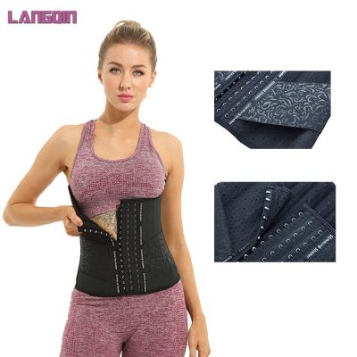 China LangQin Body Shaper 25 Bone Waist Wrap Trimmer Latex Control Antibacterial Women's Adjustable Slimming Corset Wholesale Steel Band for sale