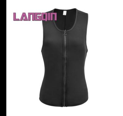 China LangQin 2022 Hot Sale Antibacterial Sweat Vest Waist Trainer For Men Weight Loss Neoprene Sauna Slimming Vest for sale