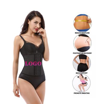 China Langqin 2021 Antibacterial 9 Latex Corset Waist Trainer Customization Steel Cincher Customization Hot Sale Customized Logo Private Bone Logo for sale