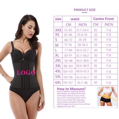 China LangQin Antibacterial Customized Pack 25 Steel Breathable 3 Hooks 25cm Waist Bone Waist Trainer Black Postpartum Perspiration Gym for sale