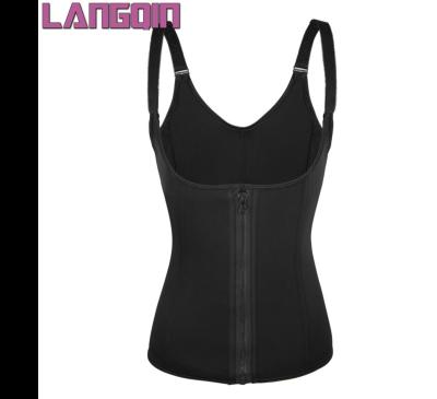 China LangQin Antibacterial Hot Women's Neoprene Sauna Sauna Vest Slimming Tank Top With Zipper for sale