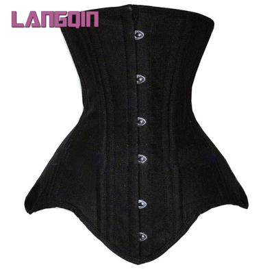 China Antibacterial Fashionable Backless Belt Backless Simple Corset Short Corset 18 Steel Bones Old-fashioned Corset for sale