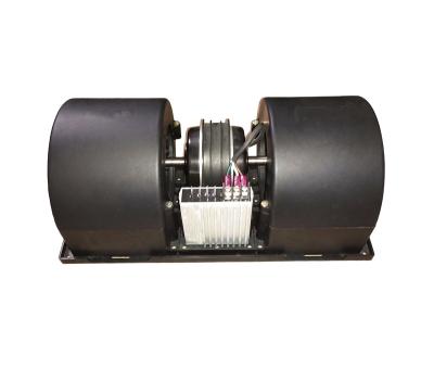 China Brush-less motor fan for bus Evaporator system DC motor 12V / 24V double wheels blower with resistor for bus from China factory 351mm for sale