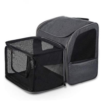 China Other Hot Seller Wholesale Custom Logo Travel Weekend Organizer Luxury Gray Pet Carrier Bag For Dog Cat for sale