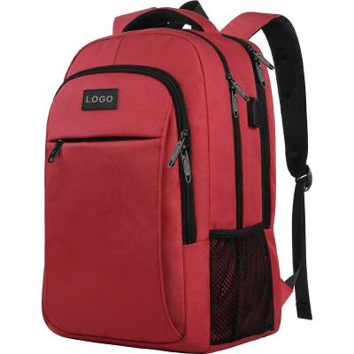 China Custom Logo Travel Backpack Anti Theft Travel Business Anti Theft Solid Color Men USB Laptop Rucksack Outdoor Polyester Backpack for sale