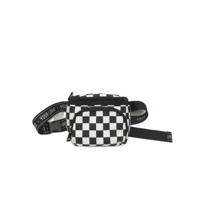 China Casual Black And White Checked Mini Shoulder Leather Pu Crossbody Bag for sale