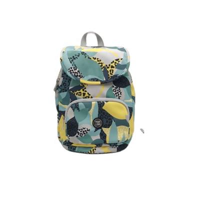 China Waterproof Good Condition Green Flower Printing Casual Travel Student Rucksack Child School Kids Backpack Bags for sale