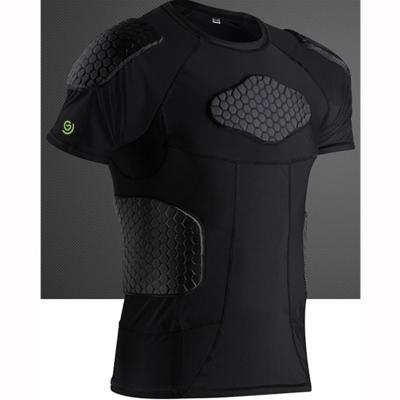 China Sports Short Sleeve Safe Shoulder Rib Chest Protector Suit Padded Compression Shirts Bodyguard for Soccer Basketball Paintball Rugby for sale