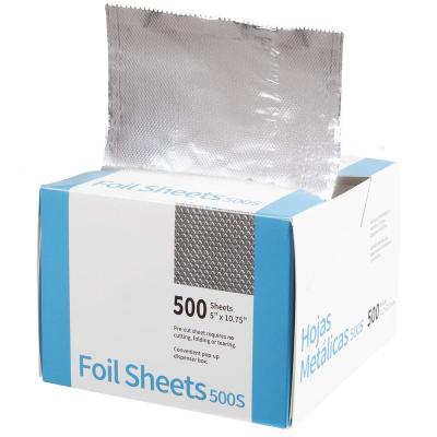 China Eco-Friendly Food Grade Barber Foil Pre Cut Flat Sheets And Pop Up Sheets Box Custom Colored Embossed Foil for sale